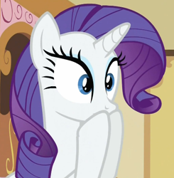 Size: 457x466 | Tagged: safe, screencap, rarity, pony, unicorn, female, mare, purple mane, reaction image, solo, white coat