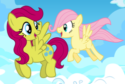 Size: 7860x5251 | Tagged: safe, artist:austiniousi, fluttershy, oc, pegasus, pony, absurd resolution, cute, filly, parent