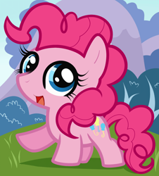 Size: 1055x1166 | Tagged: safe, artist:dragoart, pinkie pie, earth pony, pony, chibi, female, mare, pink coat, pink mane, solo