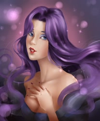 Size: 1227x1480 | Tagged: safe, artist:my-magic-dream, rarity, cleavage, female, humanized, nail polish, solo