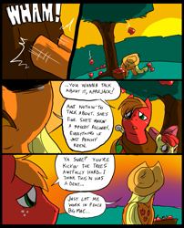 Size: 827x1025 | Tagged: safe, artist:metal-kitty, apple bloom, applejack, big macintosh, earth pony, pony, comic:mlp project, applebucking, comic, male, stallion