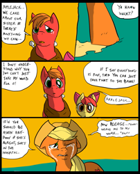 Size: 827x1025 | Tagged: safe, artist:metal-kitty, apple bloom, applejack, big macintosh, earth pony, pony, comic:mlp project, comic, crying, male, stallion