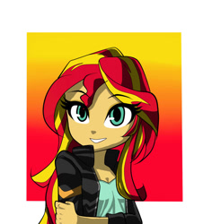 Size: 1320x1400 | Tagged: safe, artist:nekojackun, sunset shimmer, equestria girls, bust, female, looking at you, portrait, smiling, solo