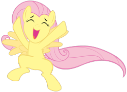 Size: 1000x719 | Tagged: safe, fluttershy, pegasus, pony, sonic rainboom (episode), joy, simple background, transparent background, vector