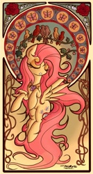 Size: 1694x3152 | Tagged: safe, artist:willisninety-six, fluttershy, pegasus, pony, female, mare, modern art, nouveau