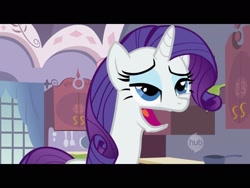 Size: 2048x1536 | Tagged: safe, rarity, pony, unicorn, female, horn, inverted mouth, mare, pac-man, white coat