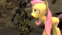 Size: 1920x1080 | Tagged: safe, fluttershy, pegasus, pony, battlefield 3, gmod, gun, recon, russian, sad, sniper, soldier, war