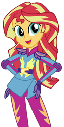 Size: 2520x5000 | Tagged: safe, artist:pinkiespartygirl, sunset shimmer, equestria girls, friendship games, looking at you, simple background, solo, transparent background, vector, wondercolts