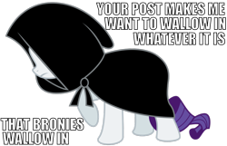 Size: 1200x773 | Tagged: safe, artist:thehellbean, rarity, pony, unicorn, suited for success, caption, cloak, clothes, image macro, reaction image