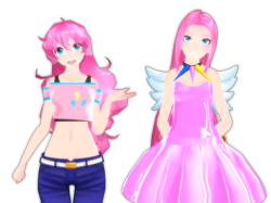 Size: 990x742 | Tagged: safe, artist:snips800, pinkie pie, belly button, humanized, midriff, mmd, pinkamena diane pie