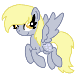 Size: 480x484 | Tagged: safe, artist:kitistraza, derpy hooves, pegasus, pony, blonde mane, female, gray coat, mare, solo, wings