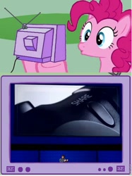 Size: 563x754 | Tagged: safe, pinkie pie, earth pony, pony, exploitable meme, playstation, playstation 4, tv meme