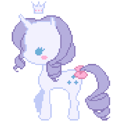 Size: 440x440 | Tagged: safe, artist:hima-hima, rarity, pony, unicorn, crown, cute, dot eyes, pixel art, raribetes, solo, tail bow