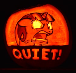 Size: 1593x1529 | Tagged: safe, artist:archiveit1, starlight glimmer, irl, jack-o-lantern, photo, pumpkin, solo, yelling