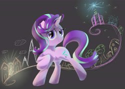 Size: 7016x4961 | Tagged: safe, artist:hananpacha, starlight glimmer, pony, unicorn, absurd resolution, chalk drawing, looking at you, smiling, solo