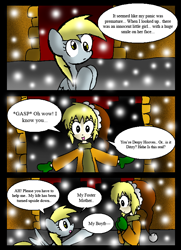 Size: 574x791 | Tagged: safe, artist:neoncabaret, derpy hooves, oc, oc:mel, human, comic:derpy's wish, comic