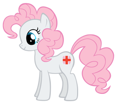 Size: 1656x1446 | Tagged: safe, artist:durpy, color edit, nurse redheart, pinkie pie, earth pony, pony, simple background, solo, transparent background, vector