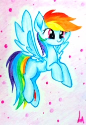 Size: 1778x2575 | Tagged: safe, artist:liaaqila, derpibooru import, rainbow dash, pegasus, pony, my little pony: the movie, female, mare, movie accurate, solo, style emulation, traditional art