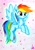 Size: 1778x2575 | Tagged: safe, artist:liaaqila, derpibooru import, rainbow dash, pegasus, pony, my little pony: the movie, female, mare, movie accurate, solo, style emulation, traditional art