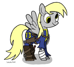 Size: 907x819 | Tagged: safe, artist:schluberlubs, derpy hooves, pegasus, pony, crossover, fallout, female, mare, solo