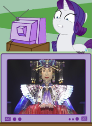 Size: 563x771 | Tagged: safe, rarity, pony, unicorn, exploitable meme, female, horn, mare, tv meme, white coat