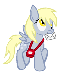 Size: 343x408 | Tagged: safe, artist:knucklesandtikalplz, derpy hooves, pegasus, pony, female, letter, mail, mailbag, mare, solo