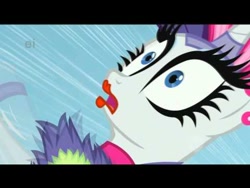 Size: 480x360 | Tagged: safe, screencap, rarity, pony, unicorn, sonic rainboom (episode), ei, hub logo