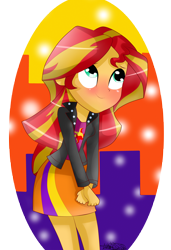 Size: 4500x6575 | Tagged: safe, artist:vixelzf, sunset shimmer, equestria girls, rainbow rocks, absurd file size, absurd resolution, blushing, cute, shimmerbetes, solo