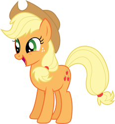 Size: 5000x5390 | Tagged: safe, artist:thatguy1945, artist:xpesifeindx, applejack, earth pony, pony, absurd resolution, cute, jackabetes, simple background, smiling, solo, transparent background, vector