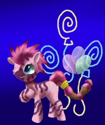 Size: 1685x2000 | Tagged: safe, artist:owlvortex, pinkie pie, zebra, balloon, species swap, zebrafied