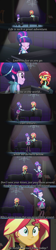 Size: 1280x5760 | Tagged: safe, edit, edited screencap, screencap, sunset shimmer, twilight sparkle, equestria girls, friendship through the ages, a hundred years from today, image macro, lyrics, meme, piano, song reference