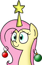 Size: 709x1100 | Tagged: safe, artist:strangiesleepy, fluttershy, pegasus, pony, christmas tree, female, fluttertree, mare