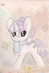 Size: 692x1019 | Tagged: safe, artist:slightlyshade, starlight glimmer, pony, unicorn, clothes, scarf, solo, traditional art