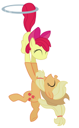 Size: 2400x3840 | Tagged: safe, artist:roadsleadme, apple bloom, applejack, earth pony, pony, applecopter, loop-de-hoop, simple background, transparent background, vector