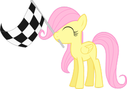 Size: 900x634 | Tagged: safe, fluttershy, pegasus, pony, checkered flag, female, filly, mare, pink mane, yellow coat