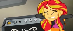 Size: 752x323 | Tagged: safe, screencap, sunset shimmer, equestria girls, rainbow rocks, bad singing