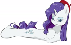 Size: 2746x1725 | Tagged: safe, artist:kryptchild, rarity, pony, unicorn, beret, female, mare, purple mane, solo, white coat