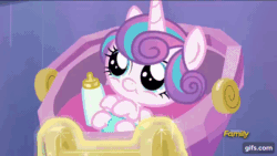 Size: 640x360 | Tagged: safe, screencap, princess flurry heart, spike, starlight glimmer, twilight sparkle, twilight sparkle (alicorn), alicorn, dragon, pony, unicorn, the times they are a changeling, animated, auntie twilight, baby, baby bottle, baby pony, cooing, cradle, cute, dawwww, diaper, discovery family logo, female, filly, flurrybetes, foal, gif, gifs.com, glimmerbetes, male, mare, open mouth, spikabetes, twiabetes, uncle and niece, uncle spike