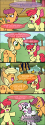 Size: 600x1653 | Tagged: safe, artist:ladyanidraws, apple bloom, applejack, scootaloo, sweetie belle, earth pony, pony, comic, cutie mark crusaders