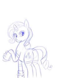 Size: 500x624 | Tagged: artist needed, safe, rarity, pony, unicorn, female, horn, mare, solo, workout, wristband