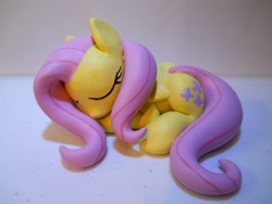 Size: 2048x1536 | Tagged: safe, artist:earthenpony, fluttershy, pegasus, pony, cute, sculpture, sleeping, solo