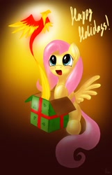 Size: 1902x2949 | Tagged: safe, artist:hieronymuswhite, fluttershy, philomena, pegasus, pony, female, mare, present