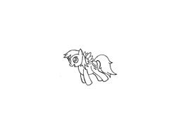 Size: 1017x786 | Tagged: safe, artist:twinhead-b, derpy hooves, pegasus, pony, female, lineart, mare, sketch