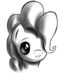 Size: 849x1021 | Tagged: safe, artist:icefairy64, pinkie pie, earth pony, pony, bust, grayscale, monochrome, portrait, solo