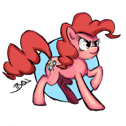 Size: 800x800 | Tagged: safe, artist:b0nbon, pinkie pie, earth pony, pony, female, mare, pink coat, pink mane, simple background, solo, transparent background