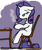 Size: 550x648 | Tagged: safe, artist:liyuku, rarity, pony, unicorn, chair, coffee, cup, morning ponies, plate, sitting, solo, table, tired