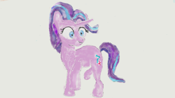 Size: 1366x768 | Tagged: safe, starlight glimmer, pony, unicorn, simple background, smiling, solo, white background