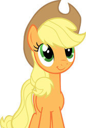 Size: 900x1338 | Tagged: safe, applejack, earth pony, pony, simple background, smiling, transparent background, vector