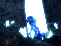 Size: 1024x768 | Tagged: safe, artist:hano, rarity, pony, unicorn, 3d, cave, diamond, gmod, looking at you