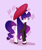 Size: 1172x1404 | Tagged: safe, artist:ccheeserat, rarity, pony, unicorn, female, mare, purple mane, solo, white coat, wink